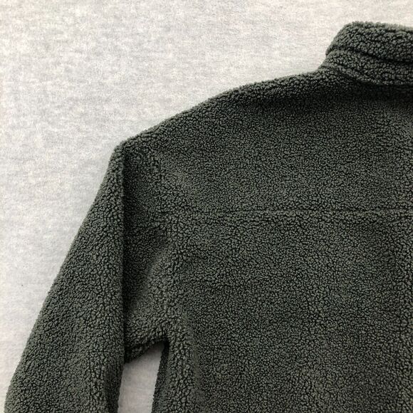 Good American Team Cardinal Oversized Sherpa Shacket Size 0 Green Hidden Button - Picture 16 of 16